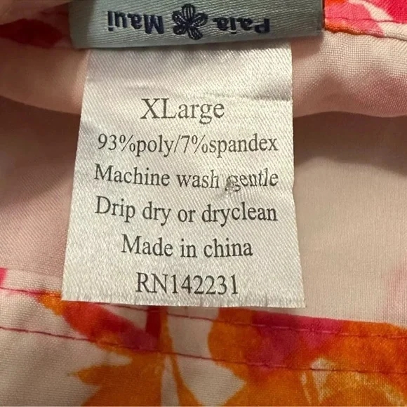 Rip Skirt Hawaii Size XL Orange Pink Tropical Floral Print Mini Wrap Skirt - Picture 7 of 8